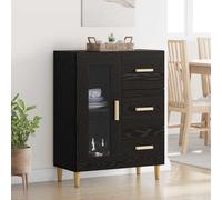 vidaXL Sideboard Black Oak 69.5 x 34 x 90 cm Engineered Wood