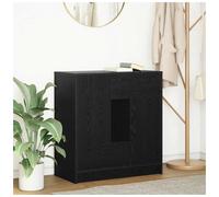 Sideboard Black Oak Engineered Wood 70.5x34x74.5cm 2 Doors 2 Drawers Top Storage