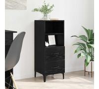 Sideboard Black Oak Engineered Wood Compact 34x34.5x90 cm Modern Storage Console