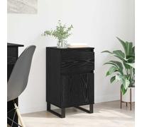 Sideboard Black Oak Engineered Wood Modern Compact Storage 35x40x70cm 1 Drawer.