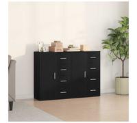 Sideboard Black Oak Old 60 x 31 x 84 cm Engineered Wood 8 Drawers 2 Doors Modern