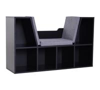 Sideboard Bookcase Storage Reading Seat w/Cushion Unit Kids Children Cubes Organiser Living Room Bedroom Black - CARTER | TJ Hughes