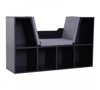 HOMCOM Bookcase Storage Reading Seat Unit Kids Adults Six Cubes Organiser Relaxa