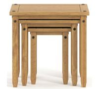 Core Corona Mexican Waxed Pine Nest of 3 Tables