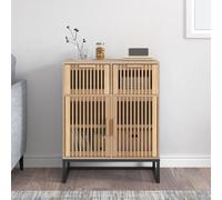 Sideboard Brown 60x30x75cm Engineered Pinewood Iron Legs Classic Storage Cabinet