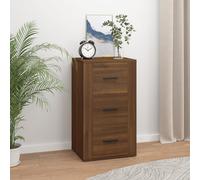 Sideboard Brown Oak 40x33x70 cm Engineered Wood 3-Drawer Textured Antique Finish