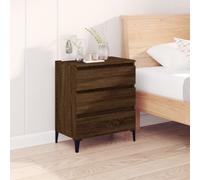 Sideboard Brown Oak 60x35x70cm Engineered Wood Compact Drawer Matte Minimalist.