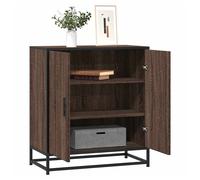 Sideboard Brown Oak 68x35x76 cm Engineered Wood & Metal Industrial 3 Shelf Unit