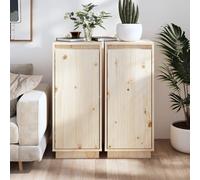 Sideboard Brown Solid Pinewood 31.5x34x75 cm Compact Rustic Storage Cabinet HD