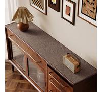 Sideboard Buffet Cabinet Cover - Linen-Look Solid Color Absorbent Anti-Slip Coffee Bar Table Mat Furniture Protector Pad for TV Stand Shoe Cabinets Dining Room Kitchen (Black/Brown,40*80cm)