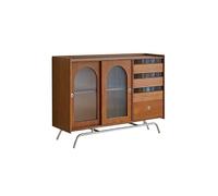Sideboard Cabinet 120x40x100cm Retro Solid Wood Bar Side Cabinet Against The Wall Storage, Living Room Kitchen Coffee Machine Placement Furniture Sideboard Cabinet With Storage(120x40x100cm)