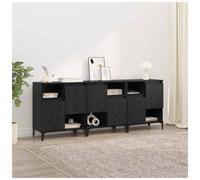 Sideboard Cabinet Black Oak 60x35x70cm Engineered Wood 6-Door Modern Storage UK