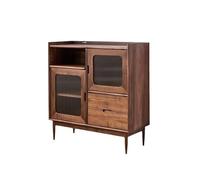 Sideboard Cabinet Black Walnut Home Kitchen Sideboard Solid Wood Living Room Decorative Side Table Restaurant Storage Furniture Entrance Decoration Sideboard Cabinet With Storage(95*40*100cm)