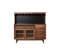 Sideboard Cabinet Black Walnut Restaurant Bar Sideboard, Coffee Shop Storage Cabinet Japanese Style Living Room Entrance Corridor Decorative Furniture Sideboard Cabinet With Storage(160x45x140cm)