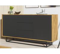 Sideboard Cabinet Chest of Drawers Storage Cupboard Industrial Oak Loft 140cm