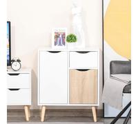 Homcom Cabinet Storage Cupboard Sideboard With Drawer For Bedroom, Living Room In Natural Natural