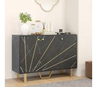 HOMCOM Sideboard Storage Cupboard with Metal Legs for Living Room - Black | TJ Hughes
