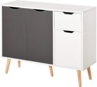 HOMCOM Storage Cabinet Floor Standing Sideboard with Drawer Kitchen, Living Room - Grey