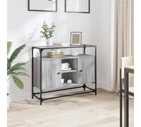 Sideboard Cabinet Cupboard Unit Storage Furniture with Glass Top & Doors
