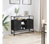 Sideboard Cabinet Cupboard Unit Storage Furniture with Glass Top & Doors