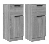 vidaXL Sideboards 2 pcs Smoked Oak 30x30x70 cm Engineered Wood