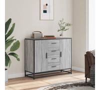 Sideboard Cabinet Home Storage Cupboard with Doors & 4 Drawers Kitchen Unit