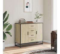 Sideboard Cabinet Home Storage Cupboard with Doors & 4 Drawers Kitchen Unit