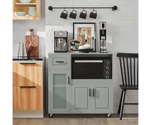 Sideboard Cabinet Microwave Cabinet Dining Room Cupboard Kitchen Trolley,grey,sobuy Fsb78-Hg