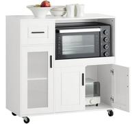 Sideboard Cabinet Microwave Cabinet Dining Room Cupboard Kitchen Trolley,white,sobuy Fsb78-W