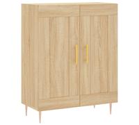(sonoma oak) vidaXL Sideboard Storage Cabinet Cupboard High Gloss White Engineered Wood
