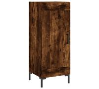 Sideboard Smoked Oak 34.5x34x90 cm Engineered Wood Metal Legs 3-Compartment MDF