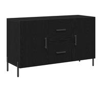 Vidaxl Sideboard Black Oak Wood Medium Black Oak Sideboard Rectangular, Black