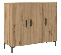 vidaXL 3 Door Artisan Oak Sideboard - Size: 80 x 90 x 34cm - Brown - Wilko
