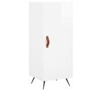 Sideboard High Gloss White 34.5x34x90cm Engineered Wood Metal Legs 3 Doors Unit