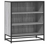 Sideboard Grey Sonoma 68x35x76 cm Engineered Wood Metal Industrial 3-Shelf Unit