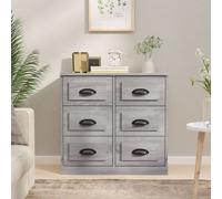 vidaXL Sideboard Grey Sonoma 70x35.5x67.5 cm Engineered Wood