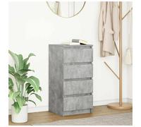 Sideboard Compact 4-Drawer Concrete Grey Engineered Wood Versatile 37.5x35x76 cm