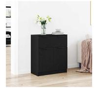 Sideboard Compact 60x30x70 cm Black Oak Engineered Wood 1 Drawer Hallway Storage