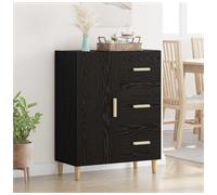 Sideboard Compact Black Oak 69.5x34x90cm Engineered Wood Minimal Storage Cabinet