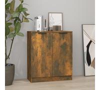 Sideboard Compact Smoked Oak 60x30x70 cm Engineered Wood Storage Flush Door Unit
