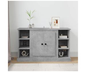 Sideboard Concrete Grey 100x35.5x60 cm Engineered Wood 2 Door Rustic Matte Knobs