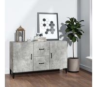 Sideboard Concrete Grey 100x36x60 cm Engineered Wood Modern Storage Compact