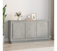 Sideboard Concrete Grey 102x35x55 cm Engineered Wood 6-Compartment With Doors UK