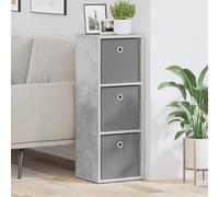 Sideboard Concrete Grey 30.5x27x84.5 cm Engineered Wood 3-Drawer Modern Minimal