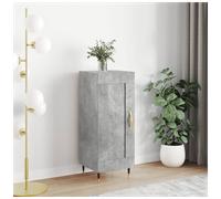 Sideboard Concrete Grey 34.5x34x90 cm Engineered Wood Metal 3-Compartment Slim