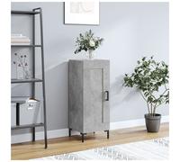Sideboard Concrete Grey 34.5x34x90cm Engineered Wood Iron Legs 1 Door Slim Shelf