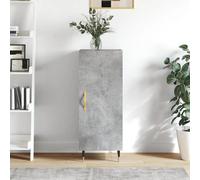 Sideboard Concrete Grey, 34.5x34x90cm Engineered Wood Metal Legs 3-Compartment