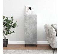 Sideboard Concrete Grey 34.5x34x90cm Engineered Wood Metal Legs 3-Compartment XL