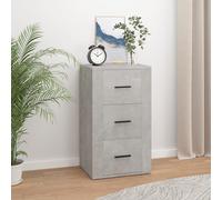 Sideboard Concrete Grey 40x33x70 cm Engineered Wood 3 Drawer Compact for Hallway
