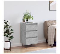 Sideboard Concrete Grey 40x35x70 cm Engineered Wood & Iron Rustic Drawer Accent